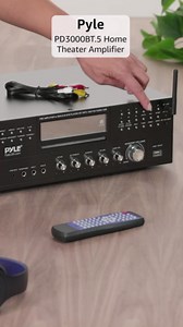 Pyle Home Theater Bluetooth Amplifier Receiver - 4 Channel 3000 Watt Stereo Speaker Home Audio Amplifier Receiver w/Radio, USB, 2 Microphone w/Echo, CD DVD Player, LCD, Rack Mount - PD3000BT.5