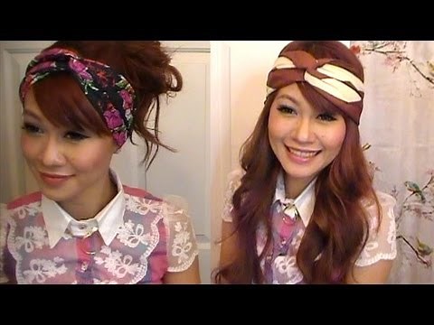 How To Twist Scarf Into Head Band PLUS Head Band DIY (Level:Easy)