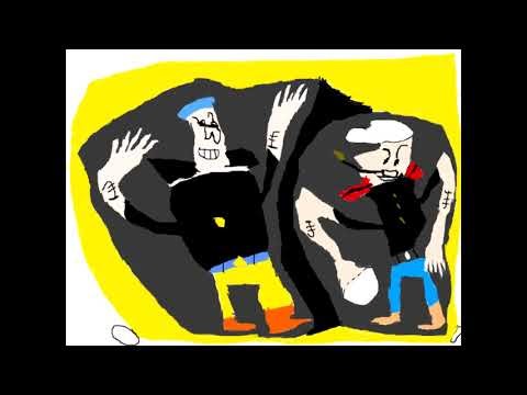 Popeye and Bluto Jamming in the Car Together Paint.Net Drawing