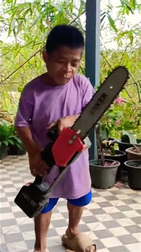 I'm impressed by the person using the chainsaw. 55