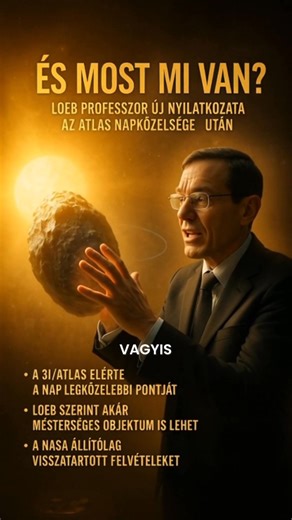 📌 „ÉS MOST MI VAN?” – LOEB PROFESSZOR ÚJ NYILATKOZATA AZ ATLAS NAPKÖZELSÉGE UTÁN 🌌 Amikor Avi Loeb harvardi asztrofizikus október 21-én azt tanácsolta, hogy „mindenki menjen szabadságra október 29-e előtt”, sokan csak egy provokatív kijelentésnek tartották. Most azonban elérkezett ez a dátum — a 3I/ATLAS nevű, Manhattan méretű csillagközi objektum október 29-én valóban elérte pályájának naphoz legközelebbi pontját. Loeb professzor a legfrissebb blogbejegyzéseiben elismeri, hogy **jelenleg senk