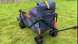 Collapsible Foldable Wagon, 220lbs Heavy Duty Folding Wagon Portable with Opened Tailgate, Beach Cart, Utility Wagon Cart Large Capacity, 100L Collapsible Wagon for Sports, Shopping, Camping