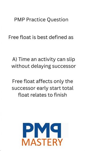 PMP Schedule Question: What Is Free Float? #shorts