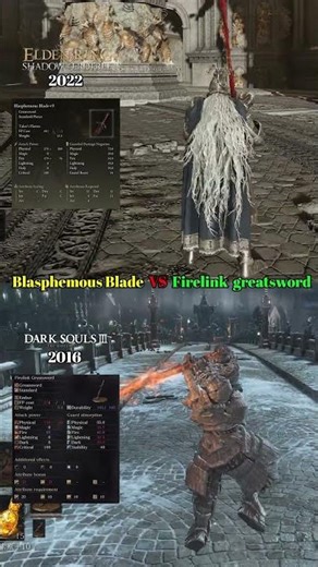 Blasphemous Blade VS Birelink Greatsword #eldenringnightreign #darksouls3