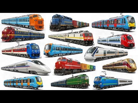 Types Of Trains Names For Kids | Bullet Train, Metro, Vande Bharat & Express | Learn Trains Names