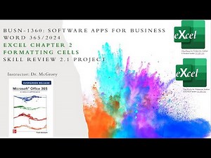 Excel 2 Skills Review 2.1 Project in BUSN-1360