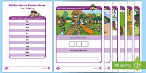 Phase 3 Tricky Words: Hidden Words Phonics Game