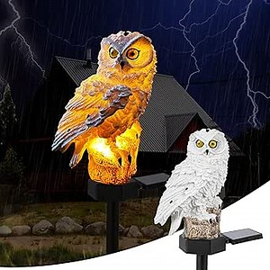 Owl Solar Lights Outdoor Garden: Solar Garden Lights 2 Packs, Waterproof, Outdoor Lights with Stake, 10 Hours of Lighting for Patio, Balcony, Yard, Lawn, Pathway