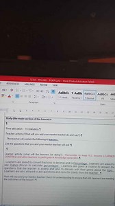 Body (the main section of the lesson)Time allocation: 15 (min... | Filo