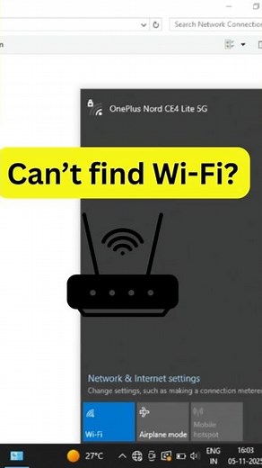 Wi-Fi Missing on Windows 10/11? Try This Easy Fix! #shorts