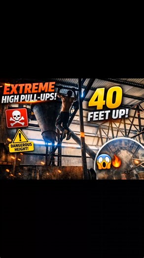 EXTREME HIGH PULL-UPS 🔥 | 40 Feet Above Ground 😳 #shorts #exercise #viral