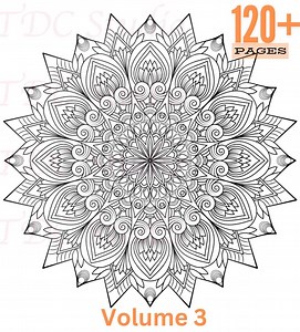 120  Mandala Coloring Pages Volume 3 | Printable & Digital Mandala Coloring Book Stress Relief | A4 PDF JPG | Intricate Mandala Wall Art - Etsy
