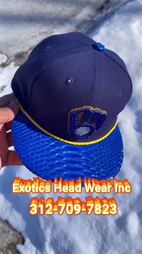 Call/text 312-709-7823 for your custom made genuine python strapback