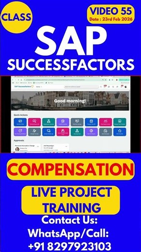 SAP SuccessFactors Compensation Training Online Class 55 23rd Feb 2026 #sapsuccessfactorstraining