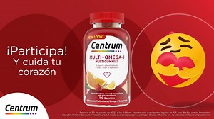 Utiliza la reacción de "care" en este post y escribe "Cuido mi corazón" en los comentarios y podrías ganar los nuevos Centrum MultiGummies Omega-3 y la variedad de gummies♥️ ¡Así de fácil! Ver reglas aquí: https://qr1.be/LQDR | Centrum