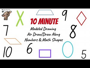 10 Minute Guided Drawing: Video Modeled Math Shapes and Numbers