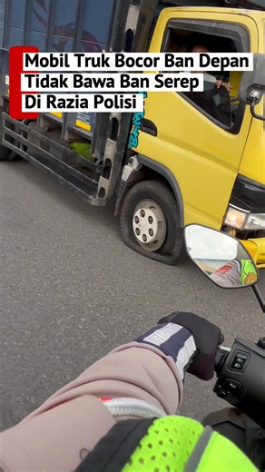 Mobil Truk bocor ban depannya tidak bawa ban serap di Razia Polisi #fypシ゚ #tred #viral #polisi #tasikmalaya