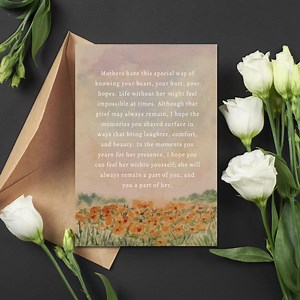 Loss of Mother Sympathy Card, Mother's Day Cards, Friends Loss of Mother, Grieving Loss Mother's Day, Holiday Grief, Printable Sympathy Card - Etsy