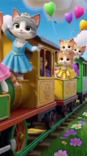 🥦🌸 Magical Veggie Train of Cute Kittens 🚂🐱 | Whimsical 3D Fantasy Adventure ✨