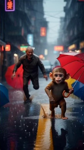 Heart Break story of monkey and umbrella shop old man 😭