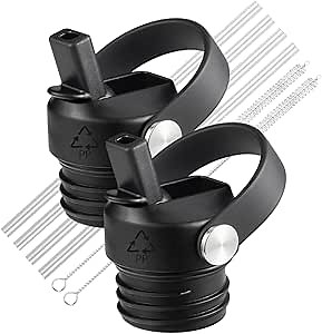 Straw lids for Hydro Flask,Straw lid for Hydroflask 18 21 24 oz Standard Mouth, Flexible Handle Replacement Lid for Narrow Mouth Water Bottle,BPA Free
