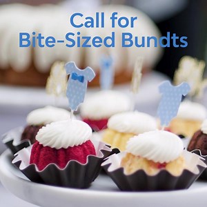 Celebrate your little one with bite-sized Bundtinis®, a delicious and beautiful dessert to serve at showers and parties! | Nothing Bundt Cakes