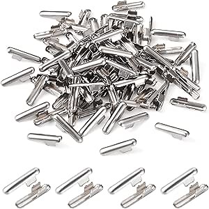 Craftdady 100Pcs Stainless Steel Elastic Cord Crimp Ends Half Cover Cord Ends Metal Barbs for Elastic String Barbed Cord Fastener Stopper Clip Crimp End Caps for Binding Webbing Hanging