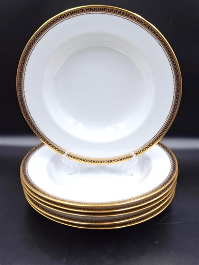 19th Century Antique Spode Copelands China Deep White Plate With a Gold Rim Made in England BONE CHINA Ø26,5cm - Etsy
