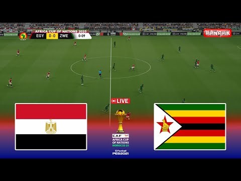 🔴EGYPT vs ZIMBABWE - Africa Cup of Nations 2025 Match | Pes 21 Simulation Gameplay