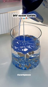 DIY Ocean Candle 🐚🪸🪼🌊#diy #craft #handmade #candle #watercandle #giftideas #reelsviralシfb | Warmplacee