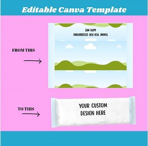 Editable Candy Bar Wrapper Template | Canva Drag & Drop | Printable Party Favor - Etsy