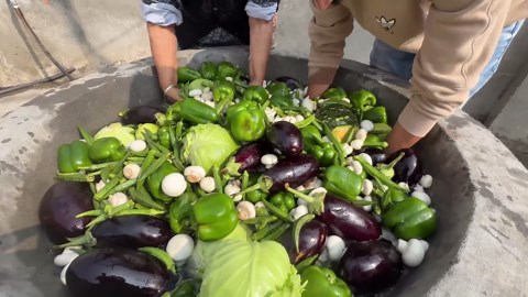 Fresh vegetables turned into a delicious village feast