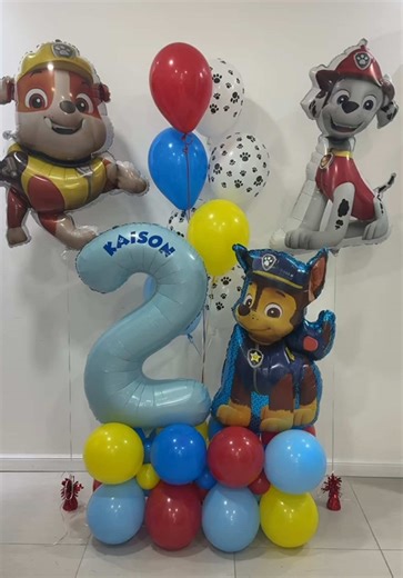 No job too big, no balloon too small 😌🎈 Jumbo Paw Patrol number column for Kaison 🐾💙❤️💛 Which pup is your toddler obsessed with? 👀 #PawPatrolParty #ShopHOBJM #PawPatrol #BalloonDecor #HouseOfBalloonsJamaica