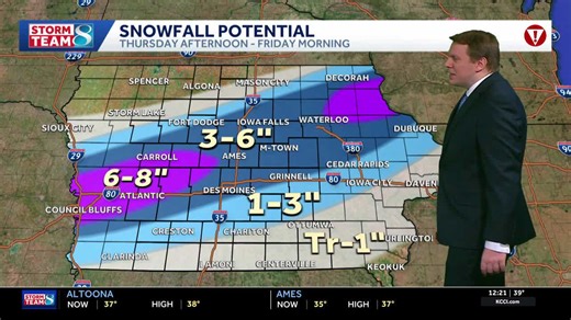 Iowa weather: Winter storm warnings in place as heavy snow moves in tonight