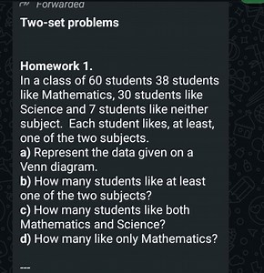 Two-set problemsHomework 1.In a class of 60 students, 38 st... | Filo