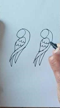 how to draw beautiful and easy birds with 3 3 #birdwing #birdartist #birdwings