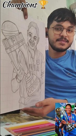 ICC Women's World Cup 2025 Champions 🏆#harmanpreetkaur #icc #cricket #drawing #art #shorts