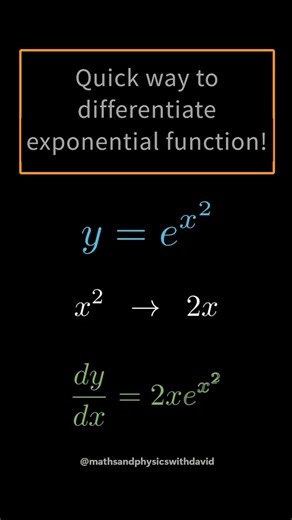 Quick way to differentiate exponential functions. #short #calculus #differentiation