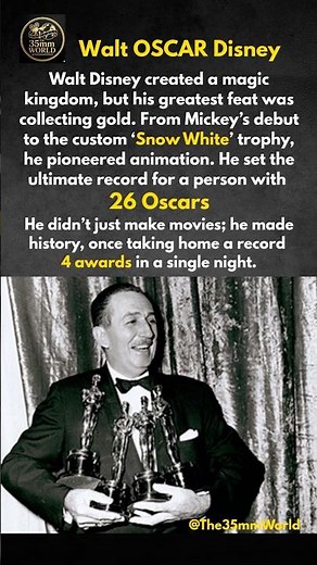 Walt OSCAR Disney #didyouknow #disney #oscars #moviehistory #hollywood #moviefacts