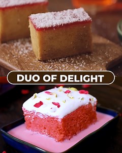 Duo Of Delight | Eggless Honey cake | Rose Milk Cake | Cake Recipes | Dessert #Honeycake #Cakerecipes #bakeryhoneycake #bakerycake #homecooking #egglesshoneycake #bakerystylehoneycake #rosemilkcake #cake #egglesscake #howtomakecake #dessert #homecookingshow Eggless Honey Cake Ingredients Mixed Fruit Jam - 3 Tbsp Desiccated Coconut Dry Ingredients Maida - 2 1/2 Cups Sugar - 1/2 Cup Baking Powder - 2 Tsp Baking Soda - 1 Tsp Salt - 1/4 Tsp Wet Ingredients Milk - 2 Cups Condensed Milk - 1/2 Cup Refi