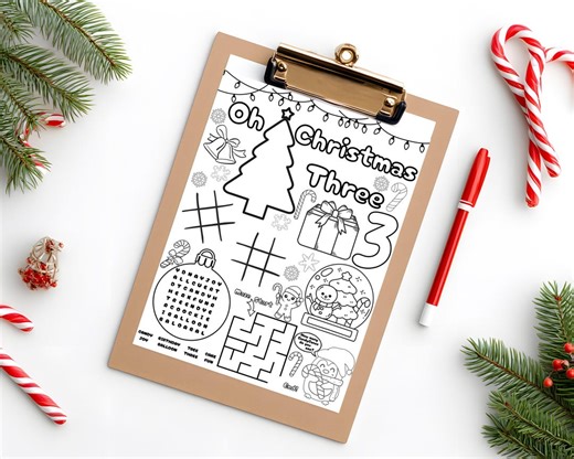 Oh Christmas Three Birthday Coloring Page Printable PDF Instant Download Party Activity Sheet - Etsy