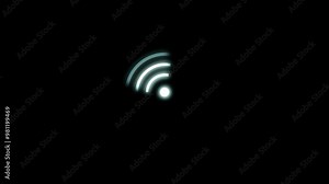 Wireless Internet Network Symbol Icon. Wi-Fi Signal Icon Animation, Alpha Channel.