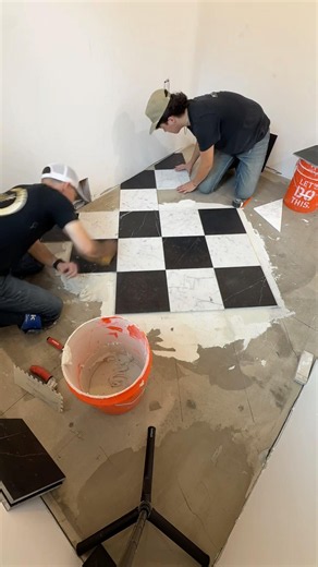 Diagonal checkerboard marble #tilelife