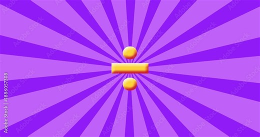 Wobbly Division Symbol Animation for Kids Basic Math Education