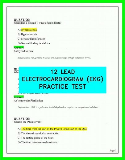 12 LEAD ELECTROCARDIOGRAM EKG PRACTICE TEST VIDEO | PRACTICE QUESTIONS AND ANSWERS EXAM PREP 2026.