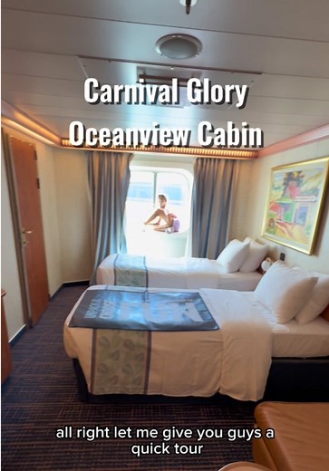 Carnival Glory Oceanview Cabin Tour with Adjoining Rooms