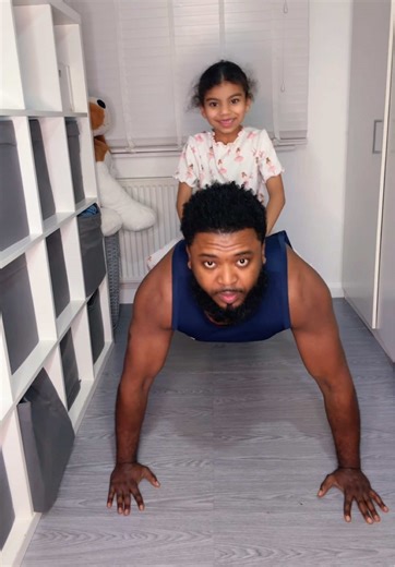 Father and Daughter Push-Up Challenge