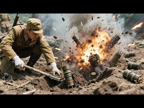 The Japanese army dug up the landmines, which triggered a series of explosions.