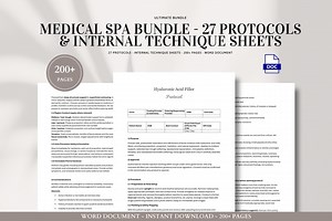 Medical Spa Protocol Bundle (27 Treatment Protocols Internal Technique Sheets) for Aesthetic Clinics, Med Spas, and Cosmetic Practices - Etsy