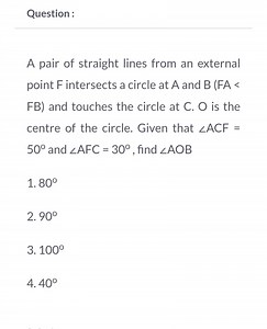 A pair of straight lines from an external point F intersects a ... | Filo